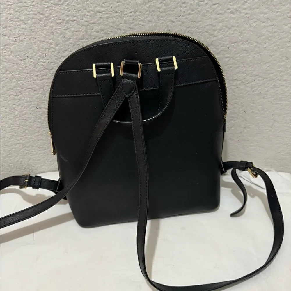 Michael Kors saffiano Black Emmy Leather Backpack